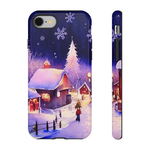 Christmas Homes in the Snow - Impact Resistant Phone Case iPhone 8 Glossy